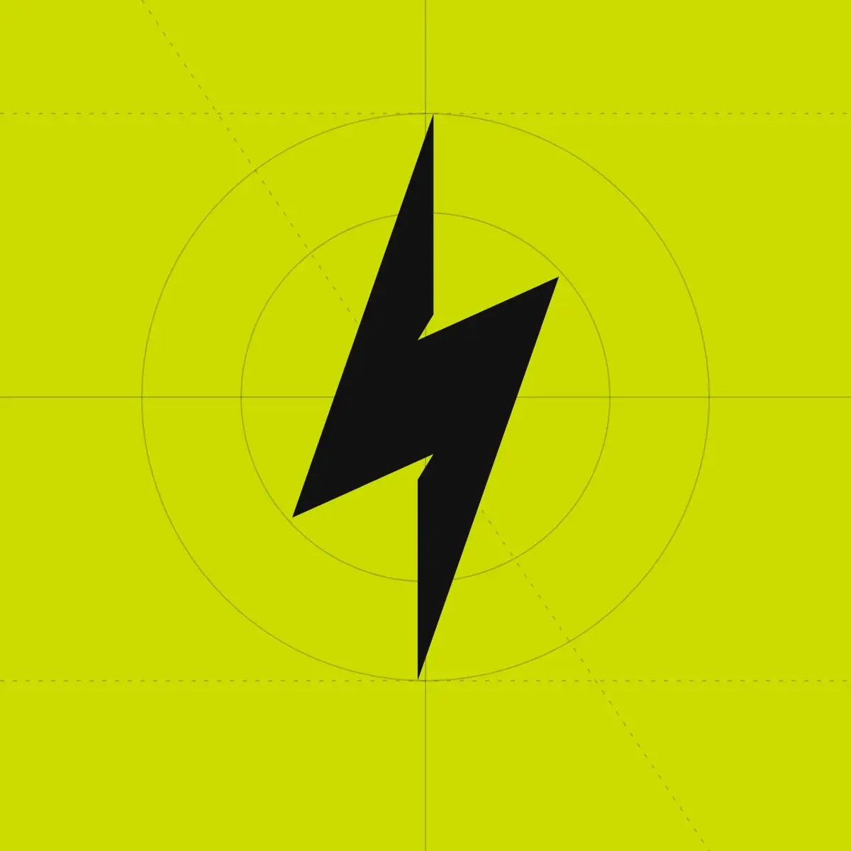 The Shock Creative lightning bolt logo mark in ink on brand green